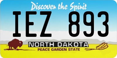 ND license plate IEZ893