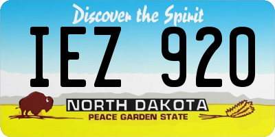 ND license plate IEZ920
