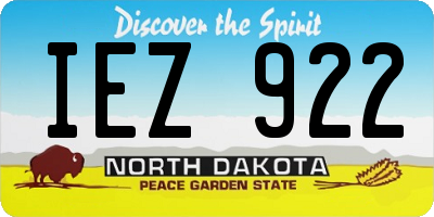 ND license plate IEZ922