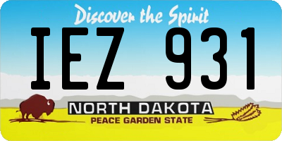 ND license plate IEZ931