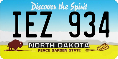 ND license plate IEZ934