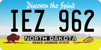 ND license plate IEZ962