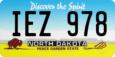 ND license plate IEZ978