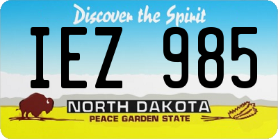 ND license plate IEZ985