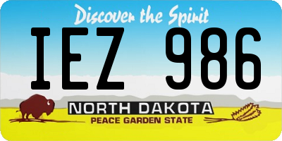 ND license plate IEZ986
