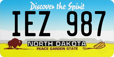 ND license plate IEZ987