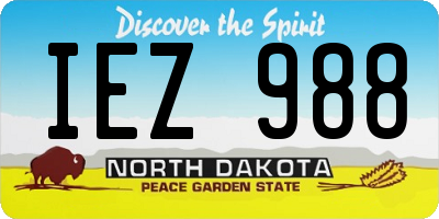ND license plate IEZ988