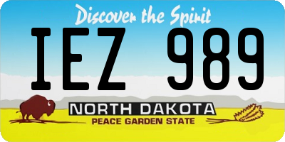 ND license plate IEZ989