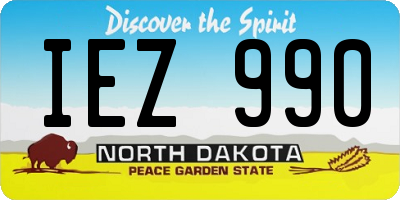 ND license plate IEZ990