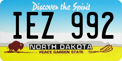 ND license plate IEZ992