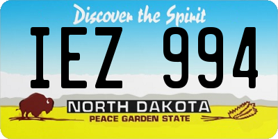 ND license plate IEZ994