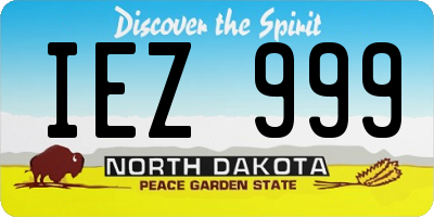 ND license plate IEZ999