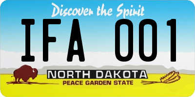ND license plate IFA001