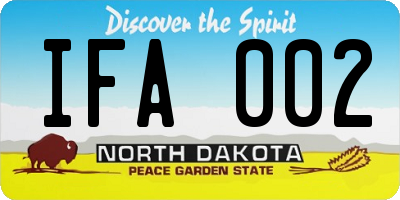 ND license plate IFA002