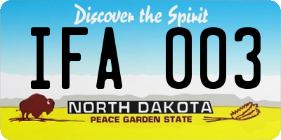 ND license plate IFA003