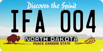 ND license plate IFA004