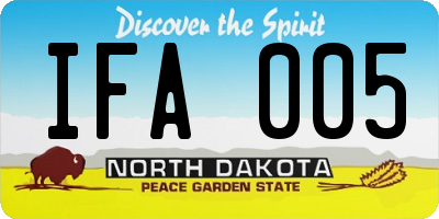 ND license plate IFA005