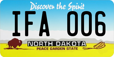 ND license plate IFA006