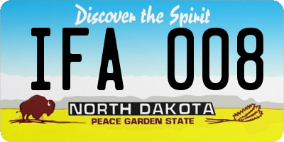 ND license plate IFA008