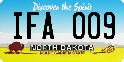 ND license plate IFA009