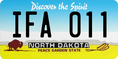 ND license plate IFA011