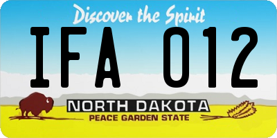 ND license plate IFA012