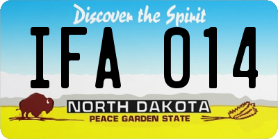 ND license plate IFA014