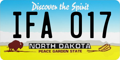 ND license plate IFA017