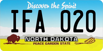ND license plate IFA020
