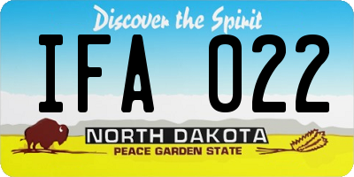 ND license plate IFA022