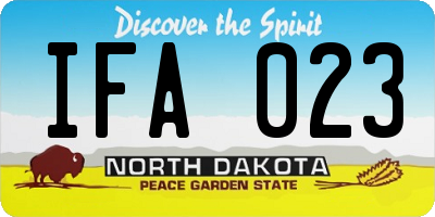 ND license plate IFA023
