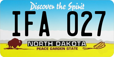 ND license plate IFA027