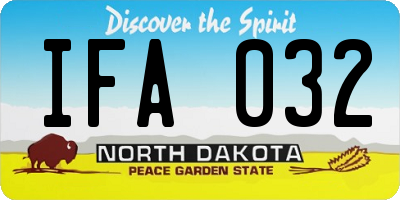 ND license plate IFA032
