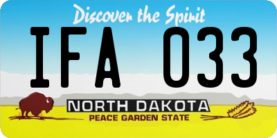 ND license plate IFA033
