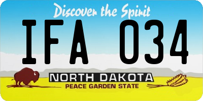 ND license plate IFA034