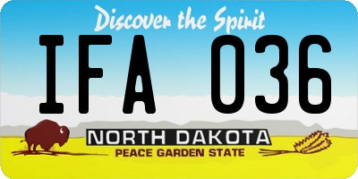 ND license plate IFA036