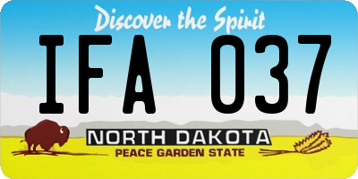 ND license plate IFA037