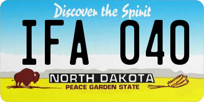 ND license plate IFA040