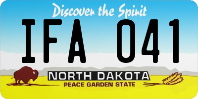 ND license plate IFA041