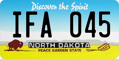 ND license plate IFA045