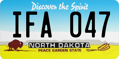 ND license plate IFA047