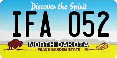 ND license plate IFA052