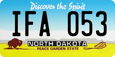 ND license plate IFA053