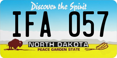 ND license plate IFA057