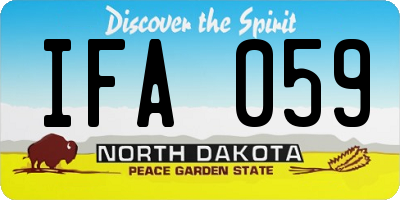 ND license plate IFA059