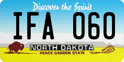 ND license plate IFA060