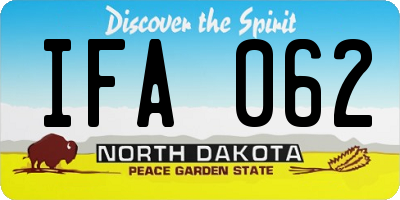 ND license plate IFA062