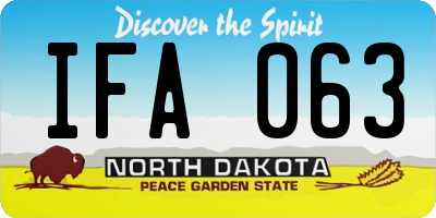 ND license plate IFA063