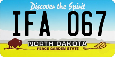 ND license plate IFA067
