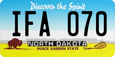 ND license plate IFA070